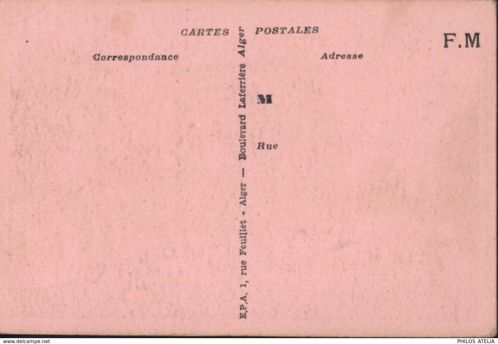 CP Rose FM Franchise Militaire Guerre D'Algérie Bd Laferrière Rue D'Isly Alger EPA 1 Rue Feuillet Alger - Covers & Documents