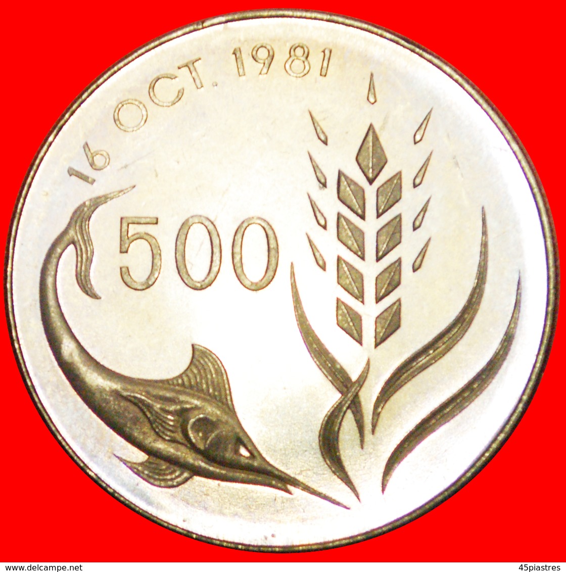 + FAO FISH AND GRAIN: CYPRUS ★ 500 MILS 1981! LOW START ★ NO RESERVE! - Chypre