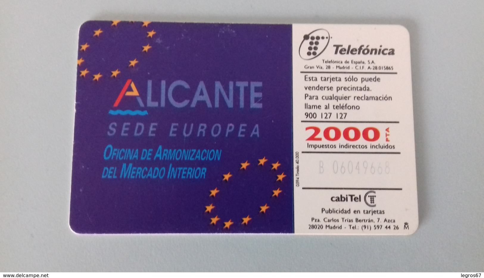 TELEFONICA   2000+100  ALICANTE - Emissions Basiques