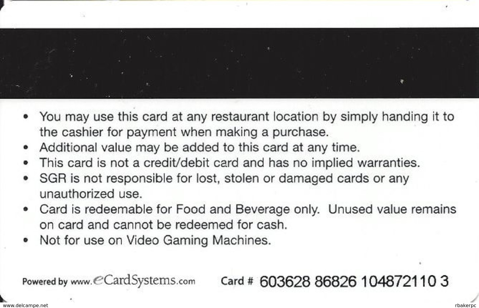 Saratoga Gaming And Raceway - Saratoga Springs, NY - Dining Gift Card - Gift Cards