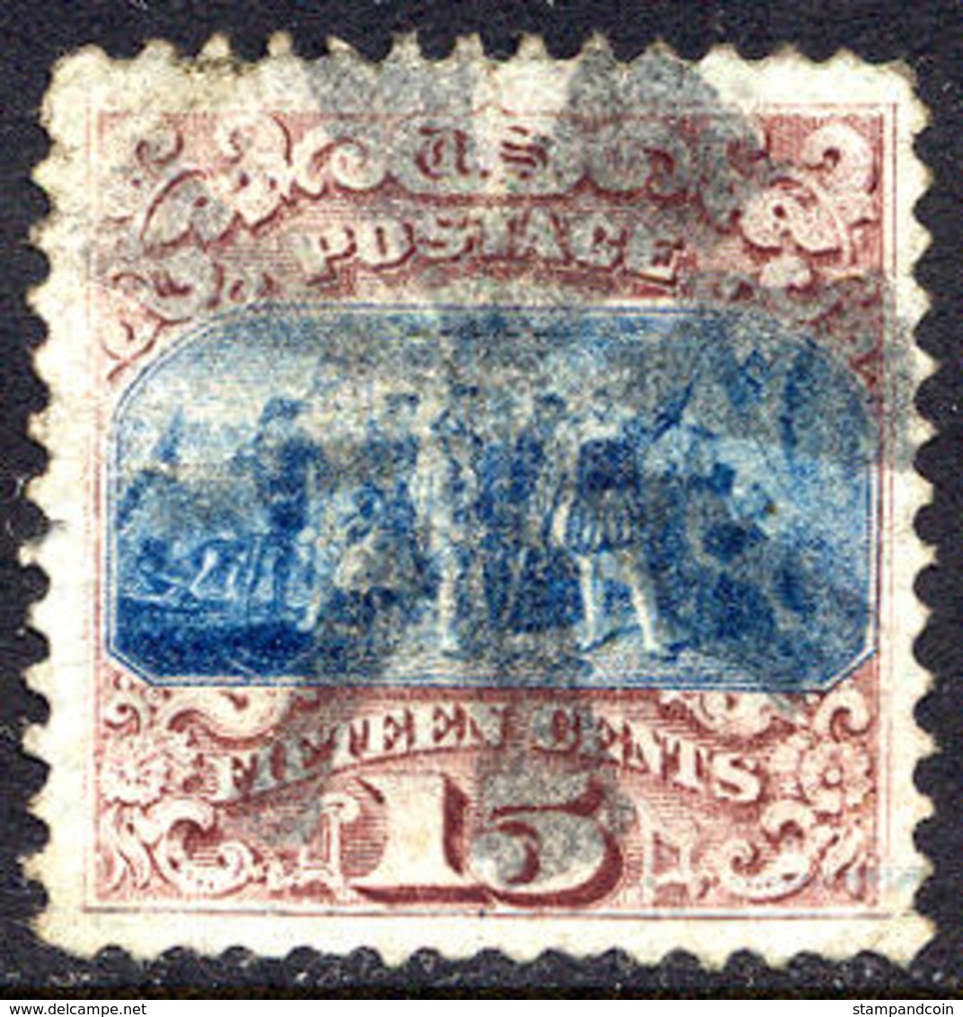 US #118 XF Used 15c Pictorial Of 1869 W/G Grill 9.5x9mm.. Exceptional Centering - Used Stamps