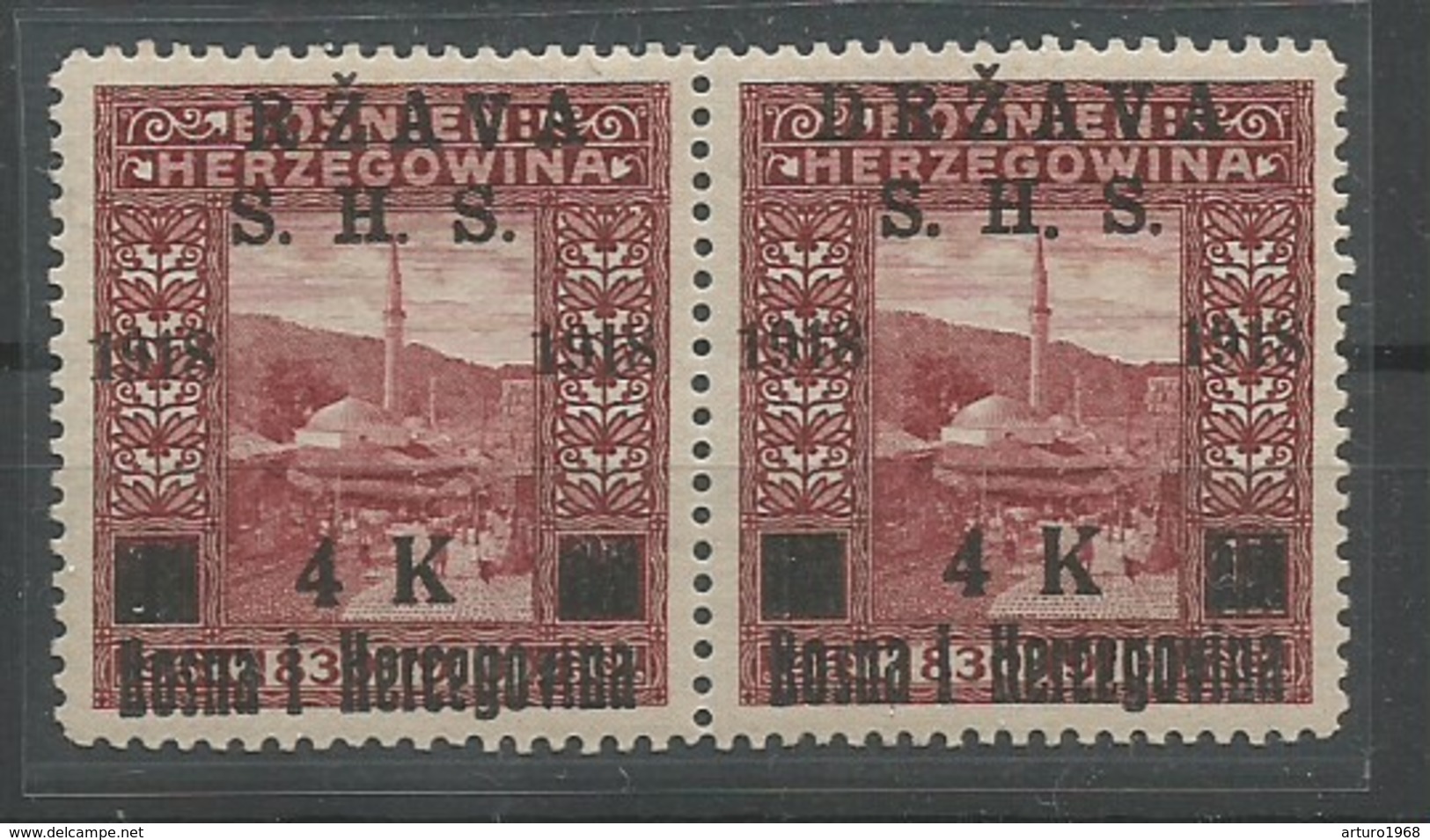 Yugoslavia Kingdom SHS Bosnia Jugoslawien Mi.15 With Error: Missing D Of DRZAVA In Overprint MNH / ** 1918 - Ungebraucht