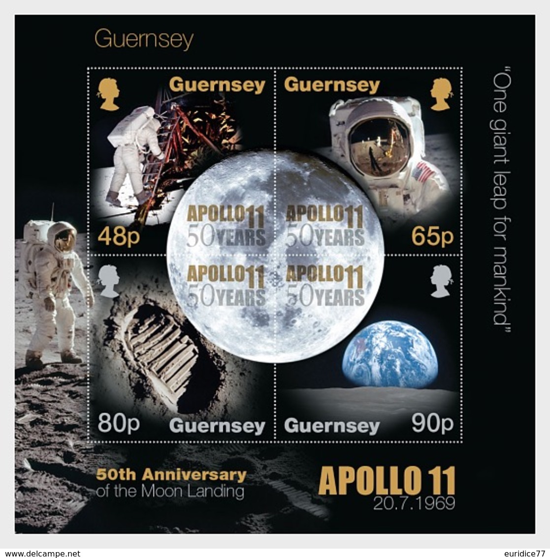 Guernsey 2019 - 50th Anniversary Of The Moon Landings Miniature Sheet Mnh - Guernsey