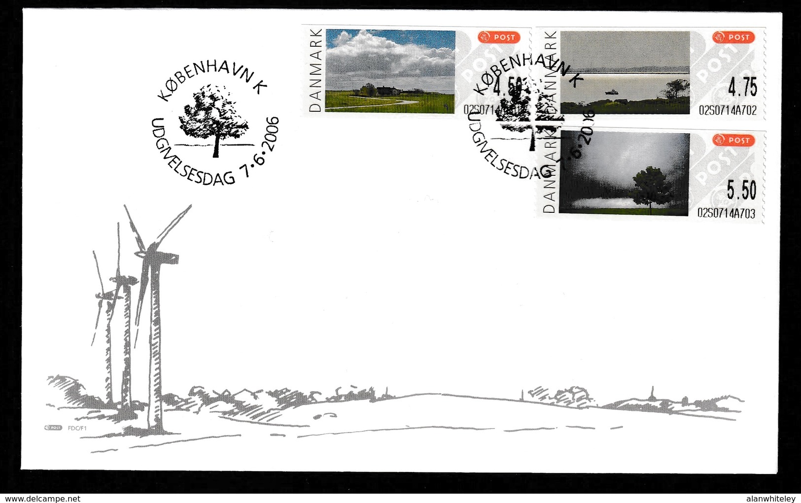 DENMARK 2006 FRAMA Landscapes (self-adhesive): First Day Cover CANCELLED - Vignette [ATM]