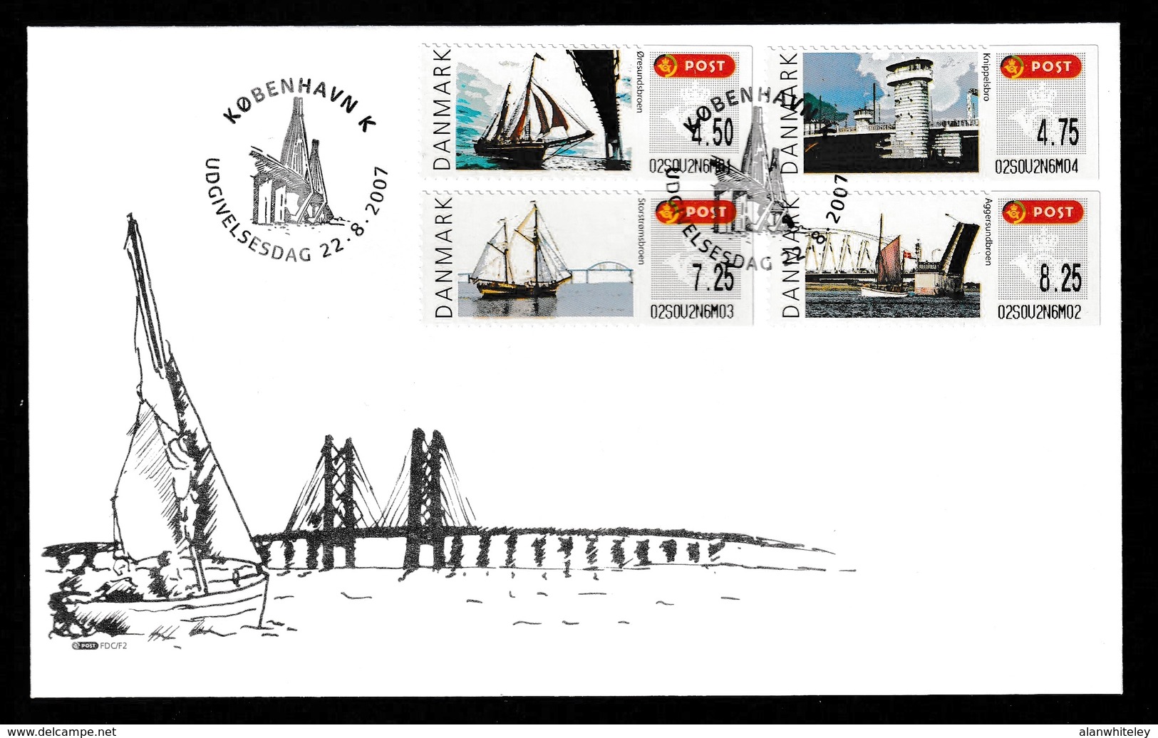 DENMARK 2007 FRAMA Bridges (self-adhesive): First Day Cover CANCELLED - Vignette [ATM]