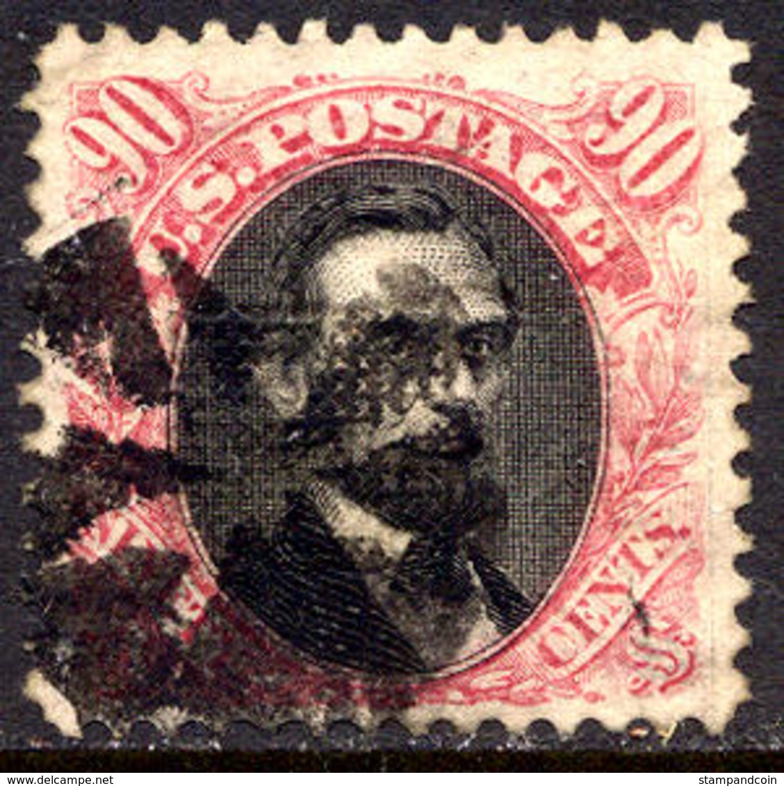 US #122 Used 30c Pictorial  Of 1869 W/G Grill 9.5x9mm GREAT CENTERING... FANCY CANCEL - Used Stamps