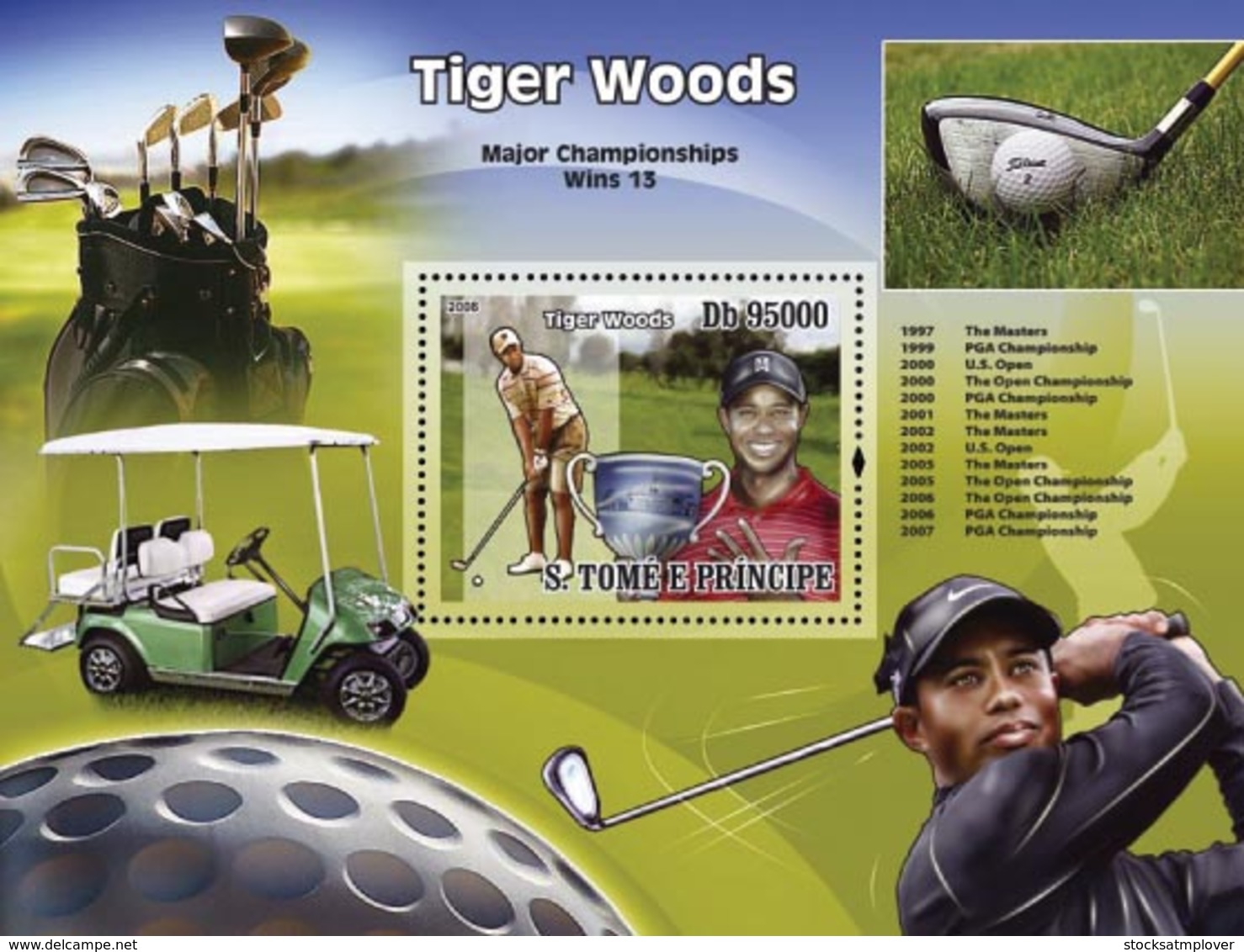 Sao Tome 2008 Golf ( Tiger Woods ) - Sao Tome And Principe