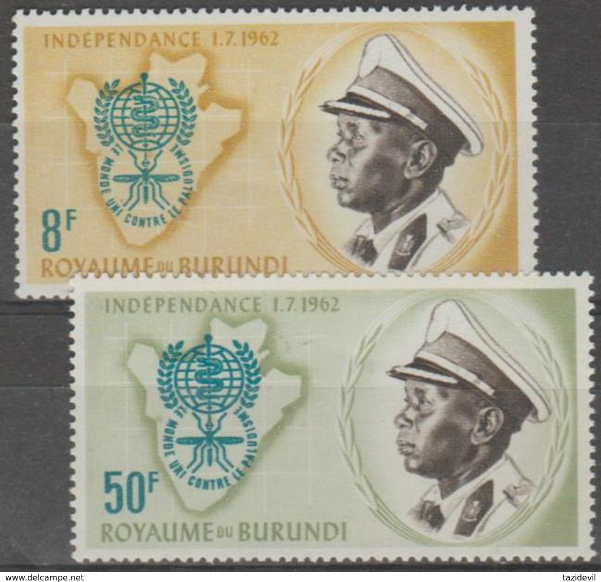 BURUNDI - 1962 World Health Organisation. Maps. Scott 40-41. MNH ** - Unused Stamps