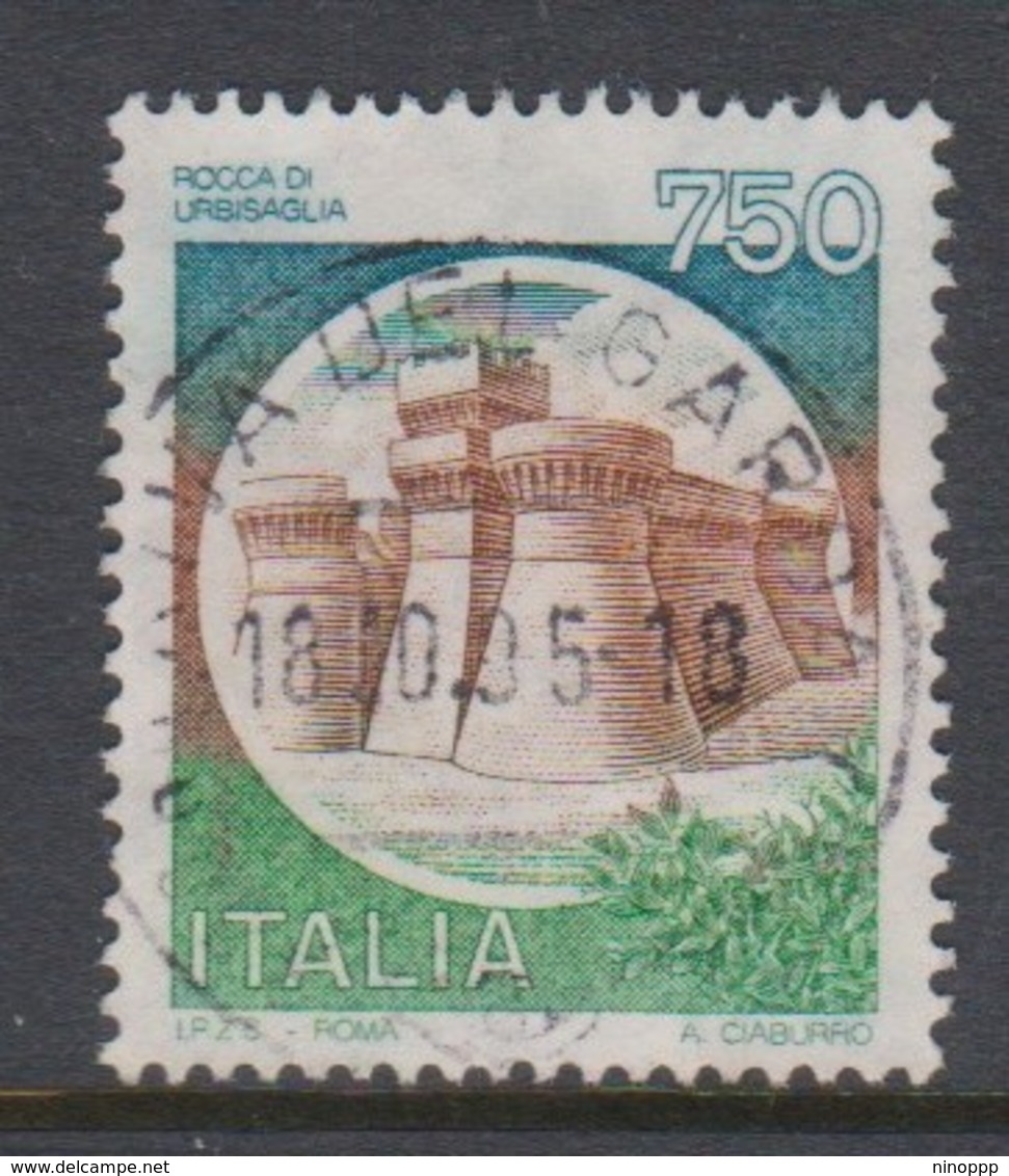 Italy Republic S 1524A 1990 Castle Urbisaglia. 750 Lire  ,used - 1971-80: Used