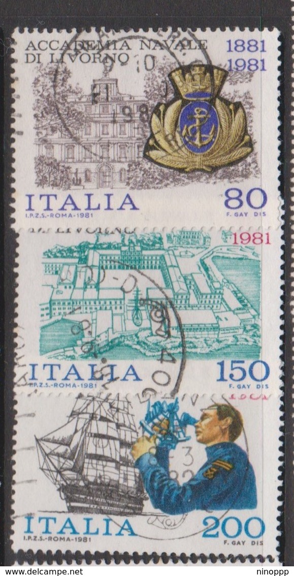 Italy Republic S 1566-1568 1981Naval Academy Centenary ,used - 1971-80: Used
