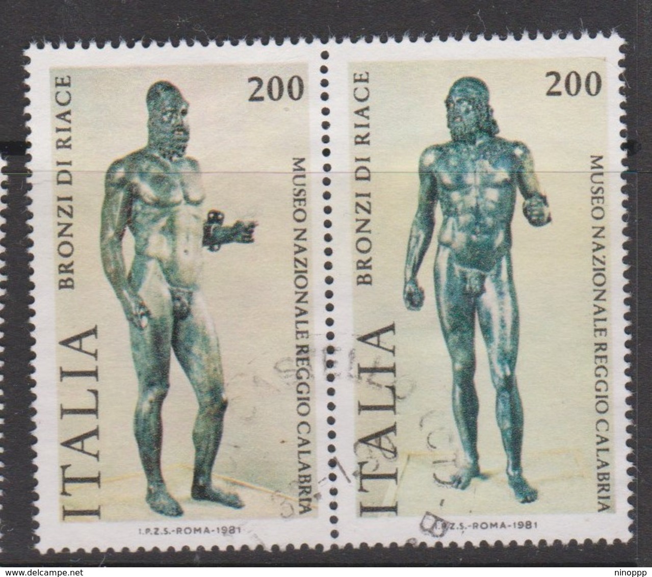 Italy Republic S 1573-1574 1981 Riace Bronzes ,used - 1971-80: Used