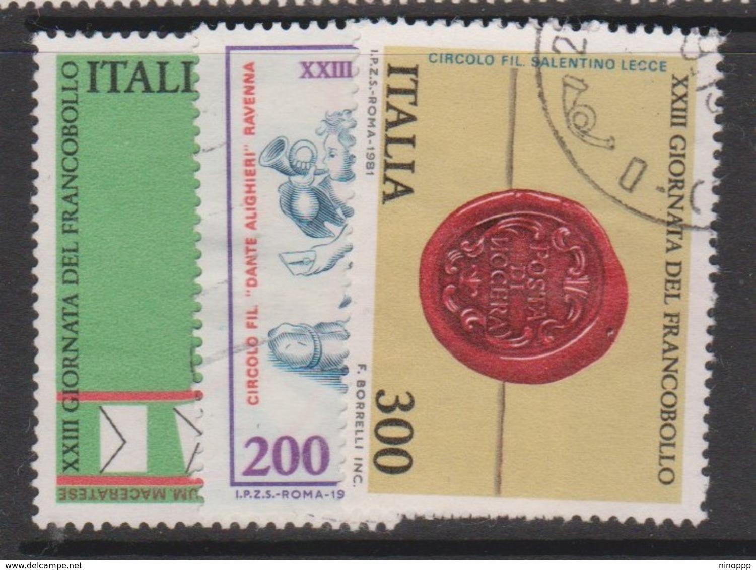 Italy Republic S 1582-1584 1981 Stamp Day ,used - 1971-80: Used