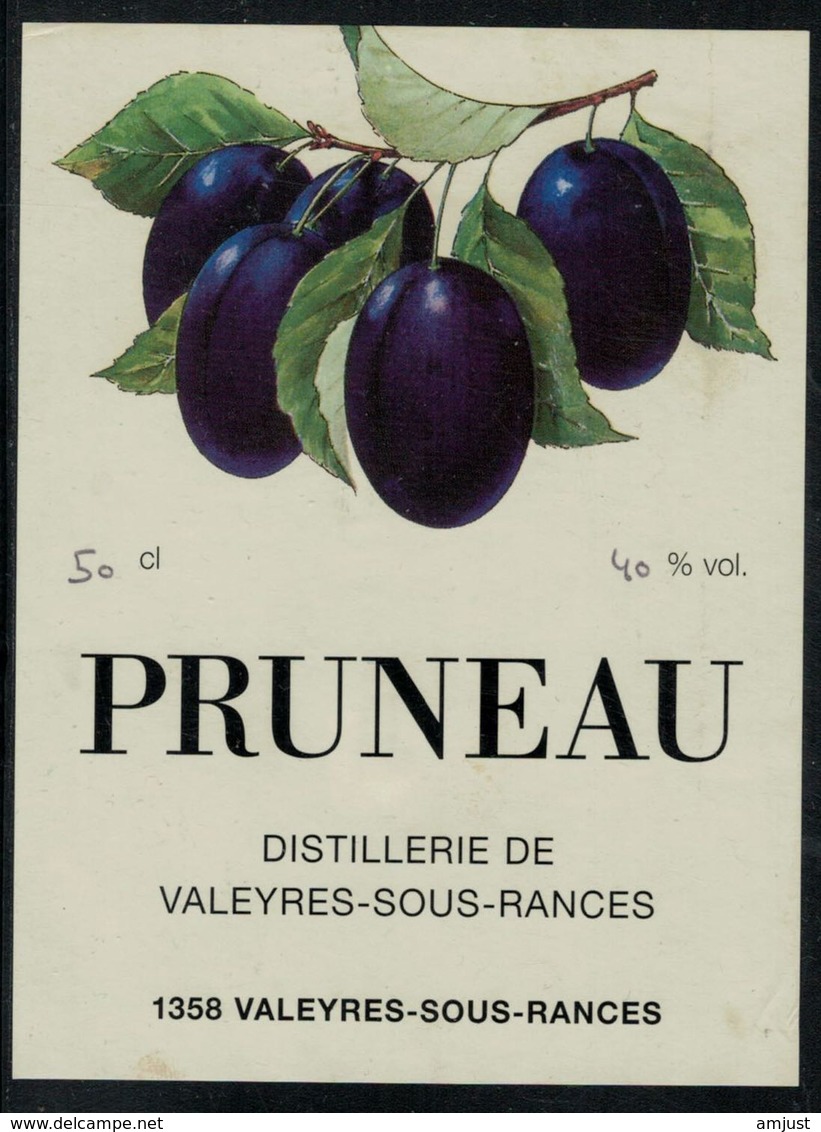 Etiquette De Eau-de-vie De Pruneaux - Autres & Non Classés