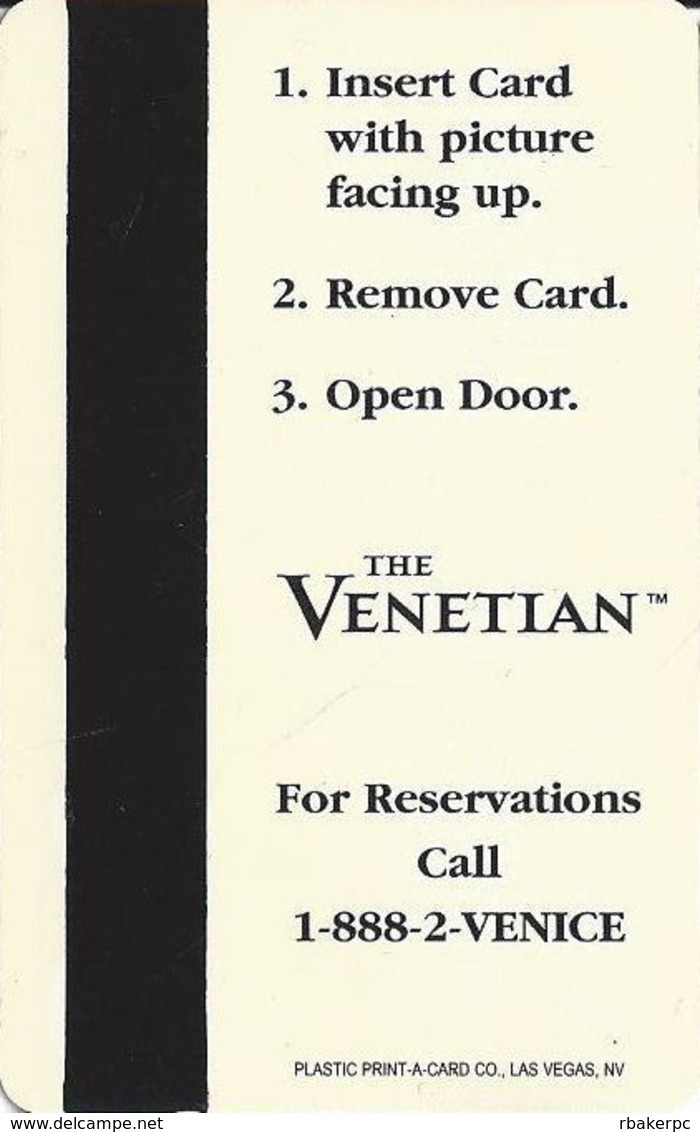The Venetian Casino - Las Vegas NV - Hotel Room Key Card - Hotel Keycards
