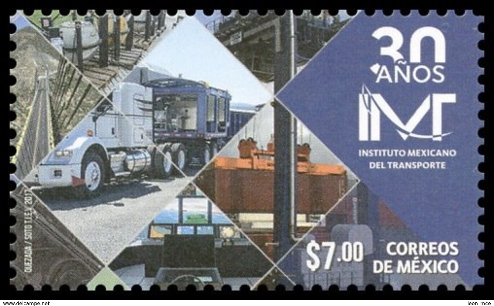 2017 MÉXICO 30 Años Del Instituto Mexicano Del Transporte MNH  MEXICAN TRANSPORT INSTITUTE - Mexico