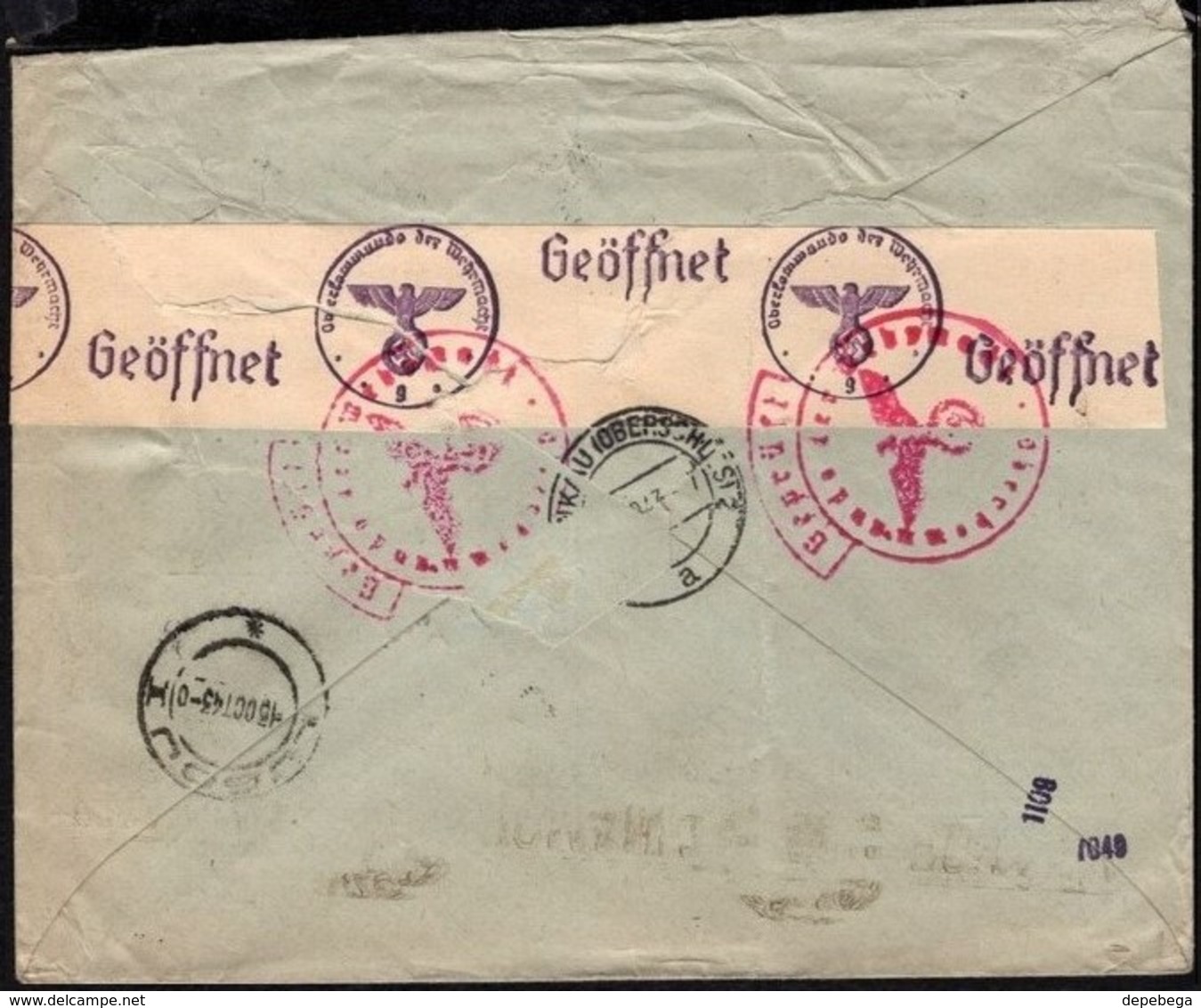 Romania - Double Censored Reg. Cover, 'MARGINA-RESITA'. Of. Autorizat Margina 12.10.1943 - Jablunkau, Germany. - 2. Weltkrieg (Briefe)