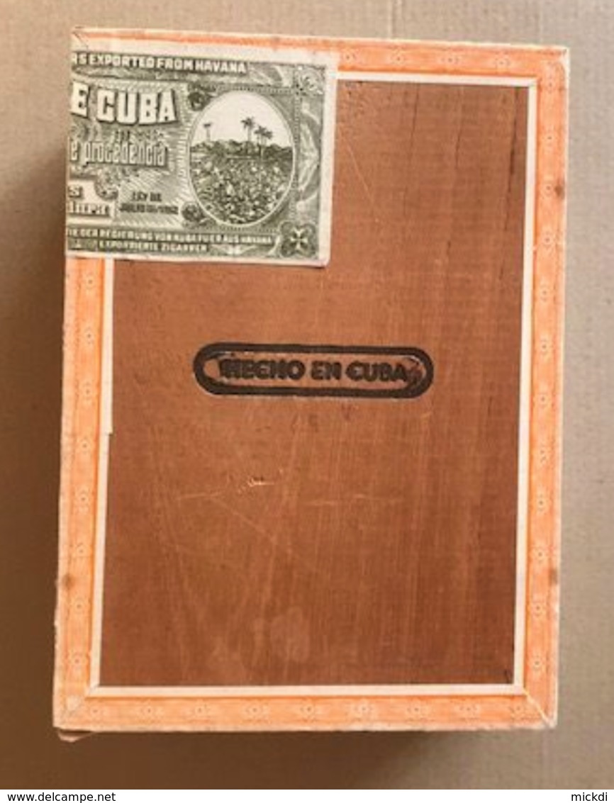 BOITE CIGARES HUPMANN EN BOIS LA HAVANE CUBA - 20 X 15 X 7,5 Cm - FIN ANNEES 1960 - 5 SCANS - Boites à Tabac Vides