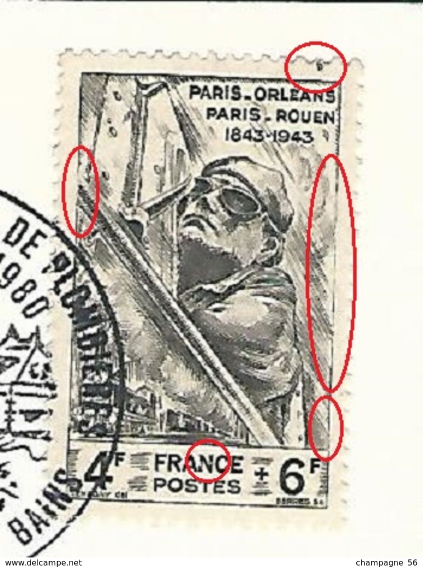 2 TIMBRE + UNE ENVELOPPE 1944 N° 618 PARIS - ORLÉANS PARIS - ROUEN  OBLITÉRÉ DEUX CACHET DIFFÉRENT 11.00 € - Covers & Documents