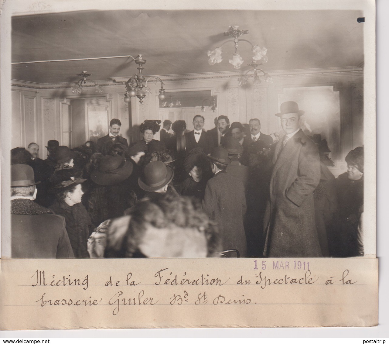 REUNION FÉDÉRATION DU SPECTACLE BRASSERIE GRULER B ST DENIS  18*13CM Maurice-Louis BRANGER PARÍS (1874-1950) - Lugares