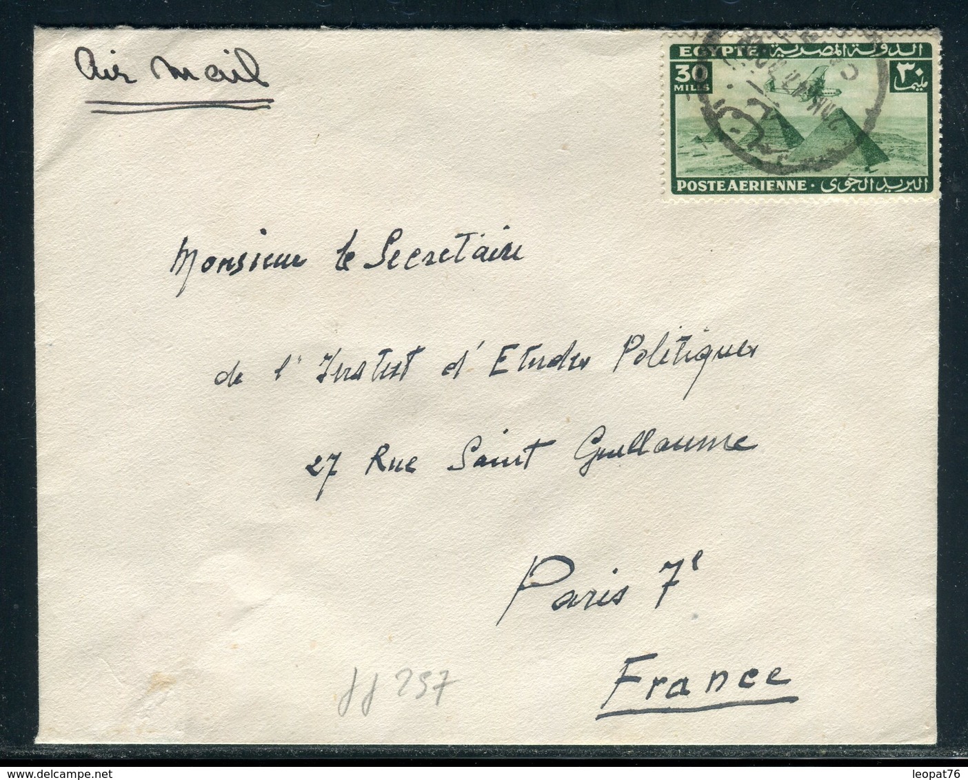 Egypte - Enveloppe Du Caire Pour La France En 1947 Par Avion - Prix Fixe - Réf JJ 257 - Storia Postale