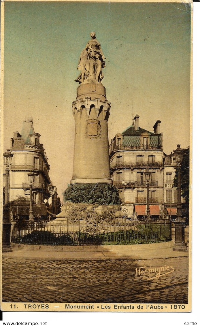 10 - Troyes - Monument "Les Enfants De L'Aube" 1870 - Troyes