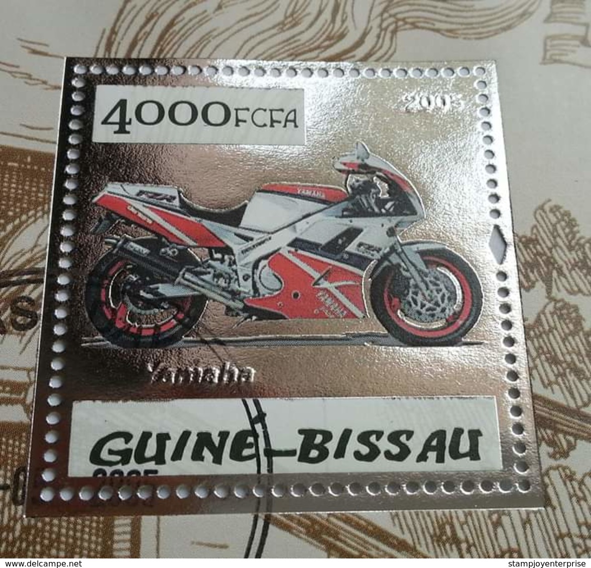 Guinea Bissau Motorcycle 2005 Motorbike Motor Cycle Transport Vehicle (FDC) *silver Foil *embossed *rare - Guinea-Bissau