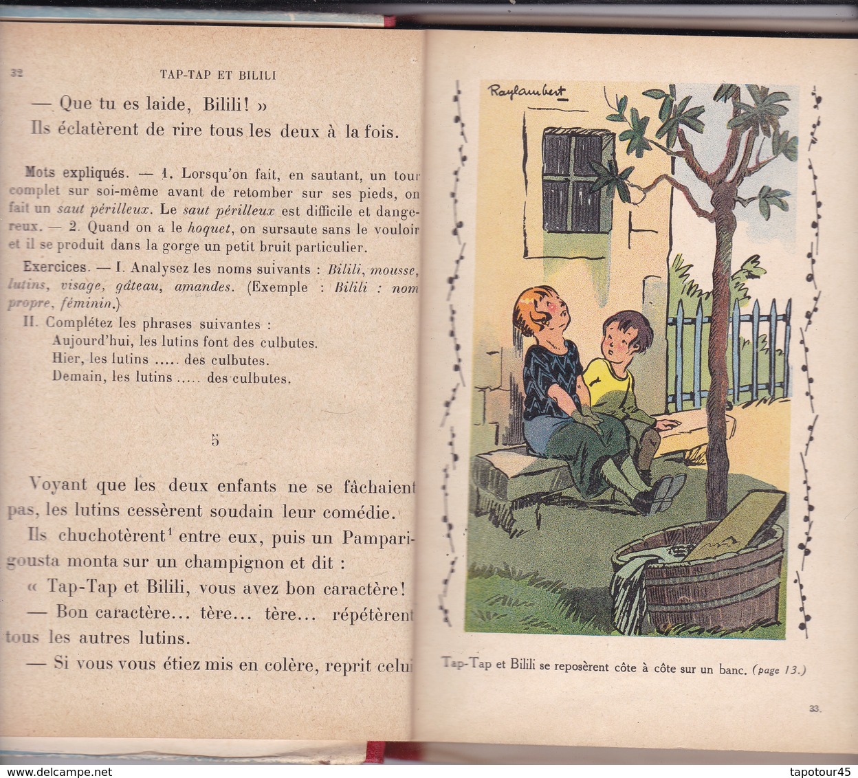 Livre / Tap-Tap Et Bilili> Roman Scolaire > 1938 > "Ernest Pérochon">Illustrations " RAYLAMBERT" (Format B5  200 Pages) - 6-12 Ans