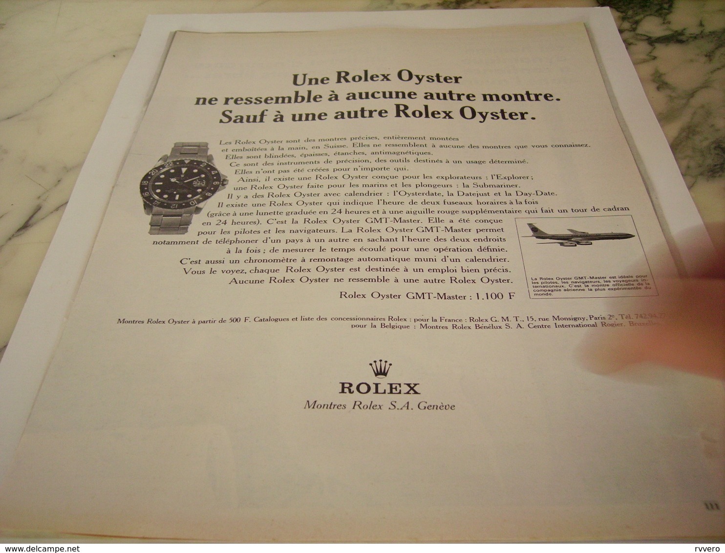 ANCIENNE PUBLICITE  MONTRE ROLEX OYSTER  1966 - Autres & Non Classés