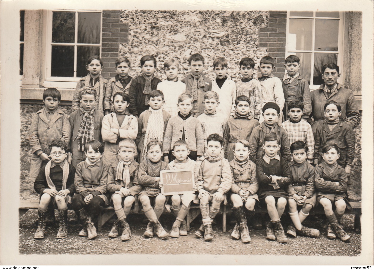 Rare Photo 18 X 13 Cm Classe école De St Memmie Année 39 - Altri & Non Classificati