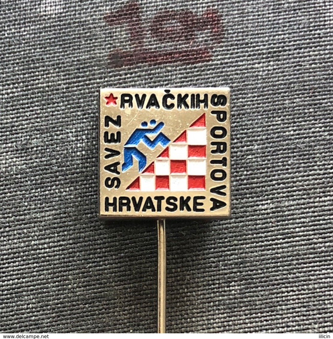 Badge Pin ZN008643 - Wrestling Yugoslavia Croatia Hrvatska Federation Association Union - Lucha
