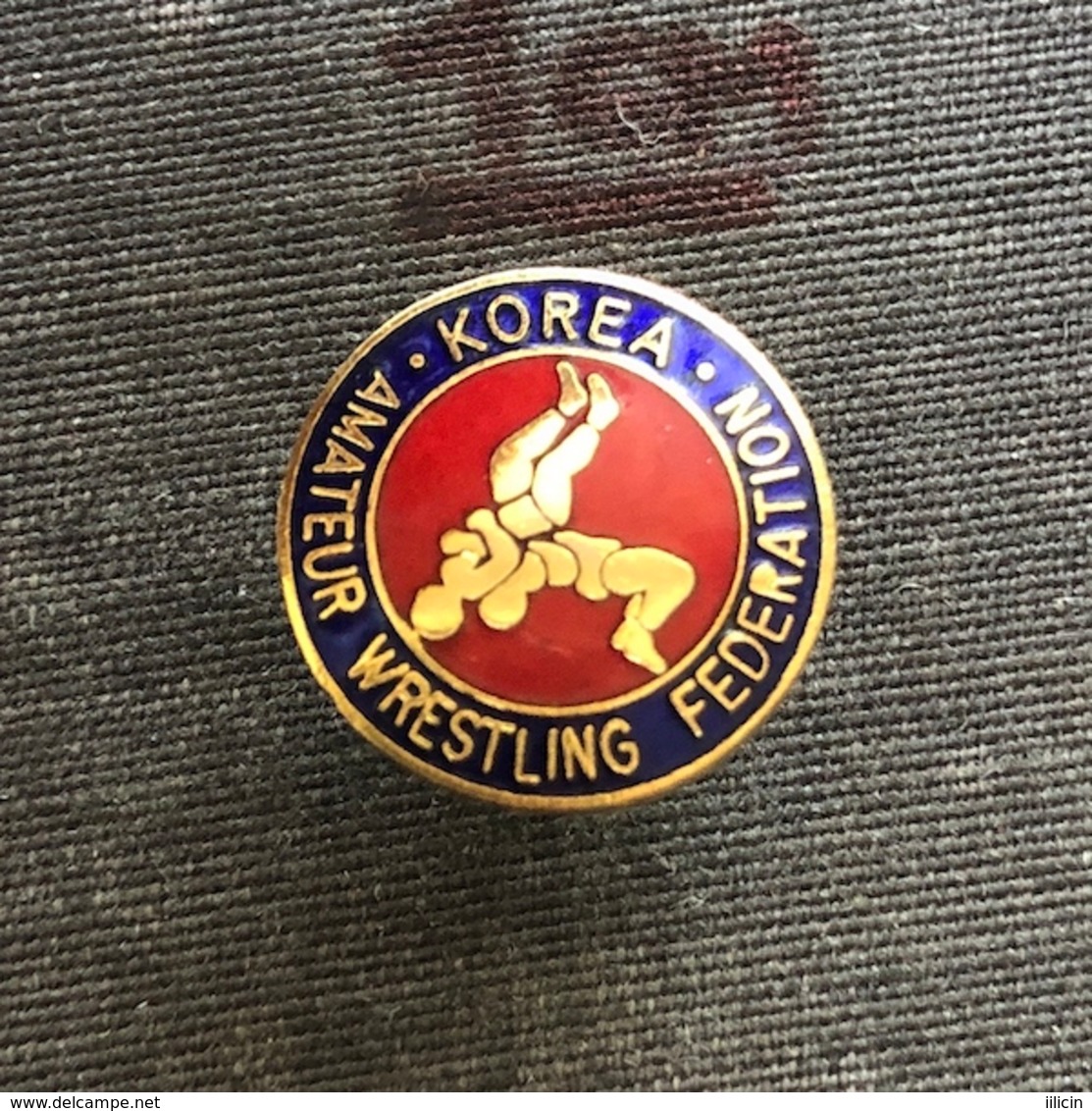 Badge Pin ZN008645 - Wrestling Korea Amateur Federation Association Union - Wrestling