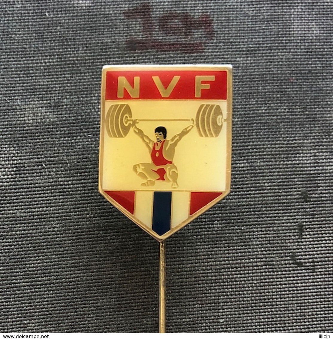 Badge Pin ZN008666 - Weightlifting NVF Norway Federation Association Union - Gewichtheben