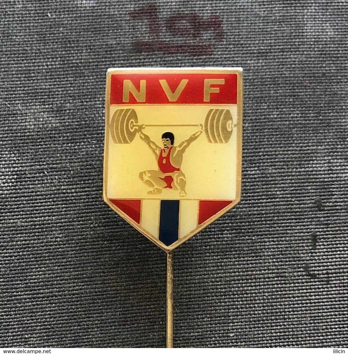Badge Pin ZN008666 - Weightlifting NVF Norway Federation Association Union - Gewichtheffen