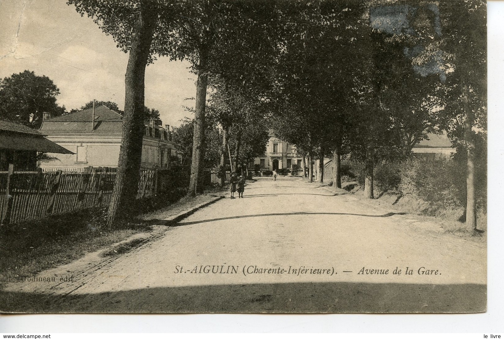1435. CPA 17 SAINT-AIGULIN. AVENUE DE LA GARE 1908 - Autres & Non Classés