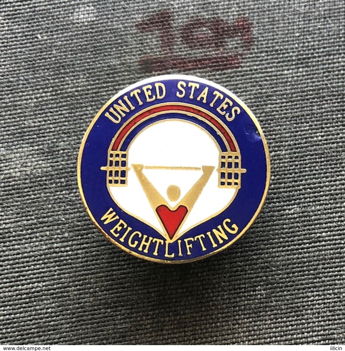 Badge Pin ZN008672 - Weightlifting USA Federation Association Union - Pesistica