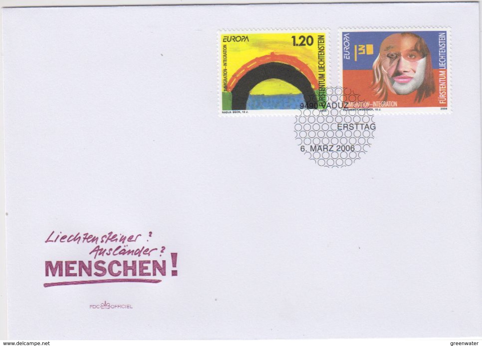 Europa Cept 2006 Liechtenstein 2v FDC (43715) - 2006