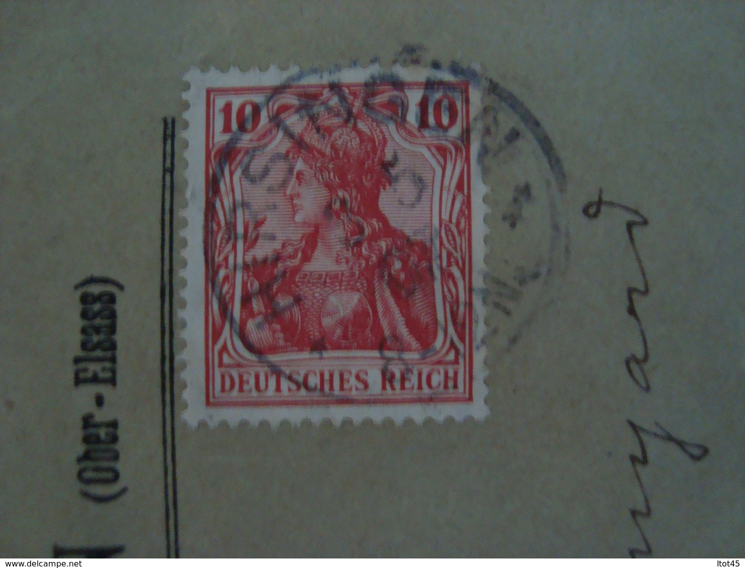 ENVELOPPE F.J BECK NOTAR HIRSINGEN OBER-ELSASS - Lettres & Documents