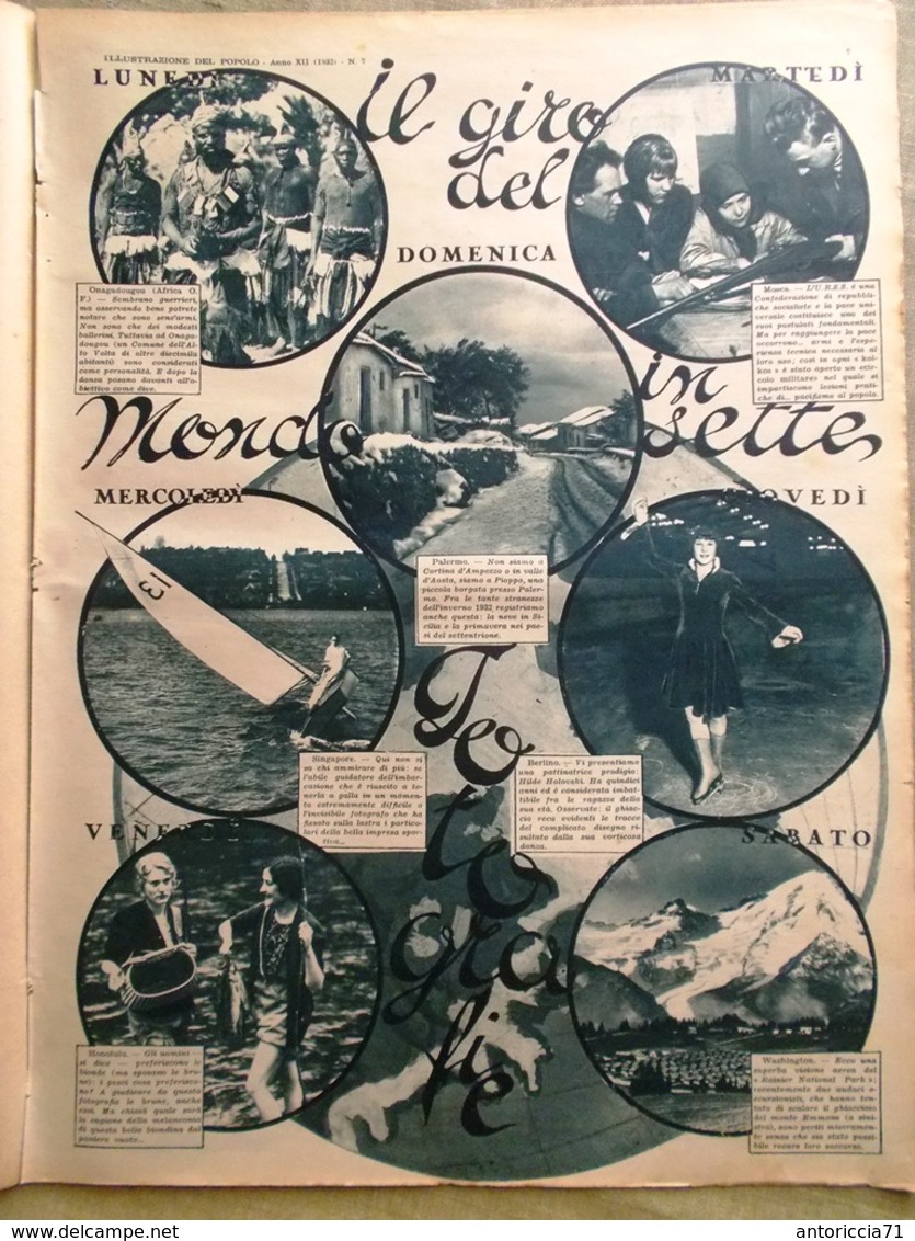 Illustrazione Del Popolo 14 Febbraio 1932 Occupazione Shangai Caccia Balena Sue - Altri & Non Classificati