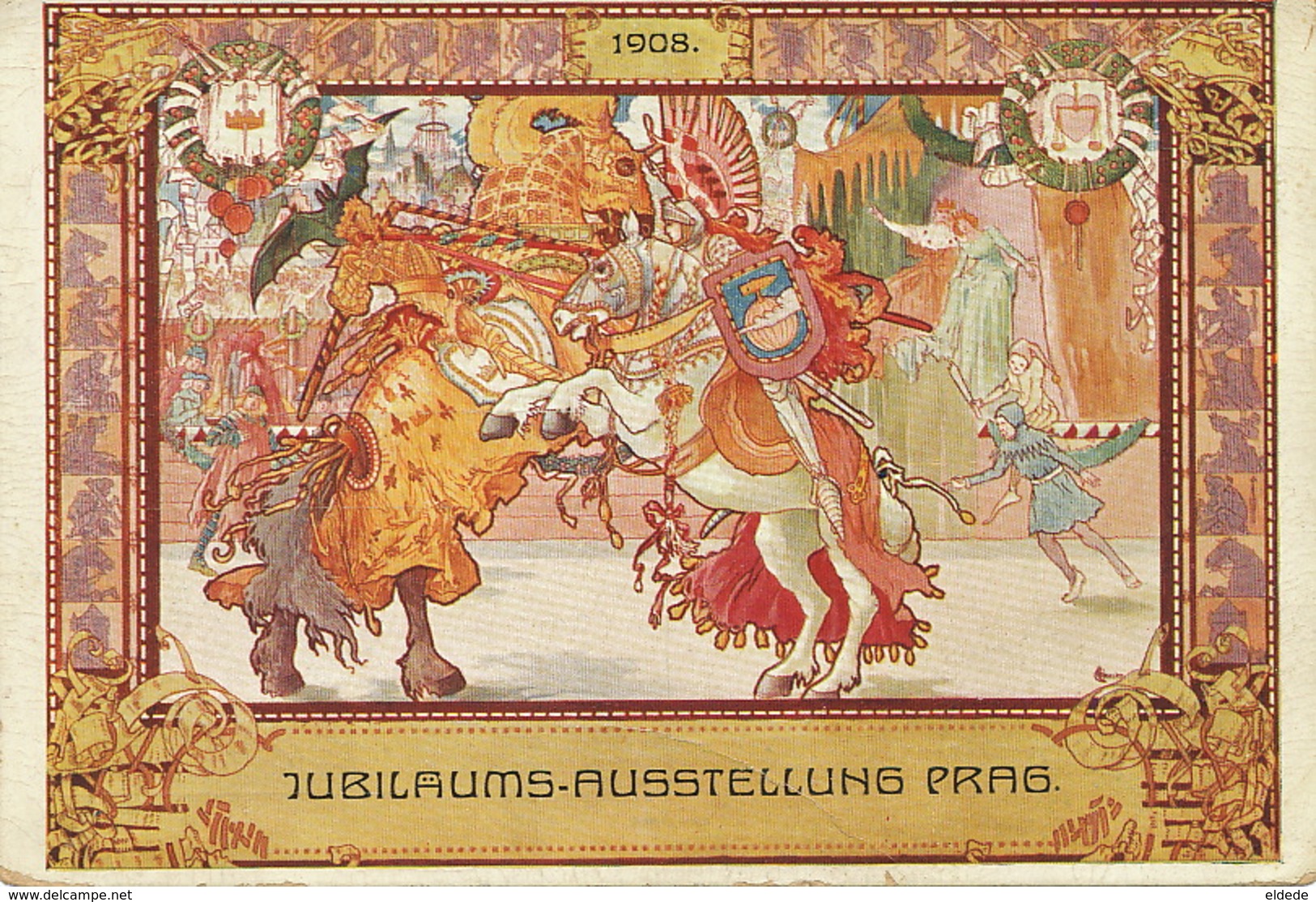 Prag Jubilaums Ausstellung 1908 Art Card Art Nouveau  International Schachturnier A. Hausler Chess Jeu Echec - Tschechische Republik