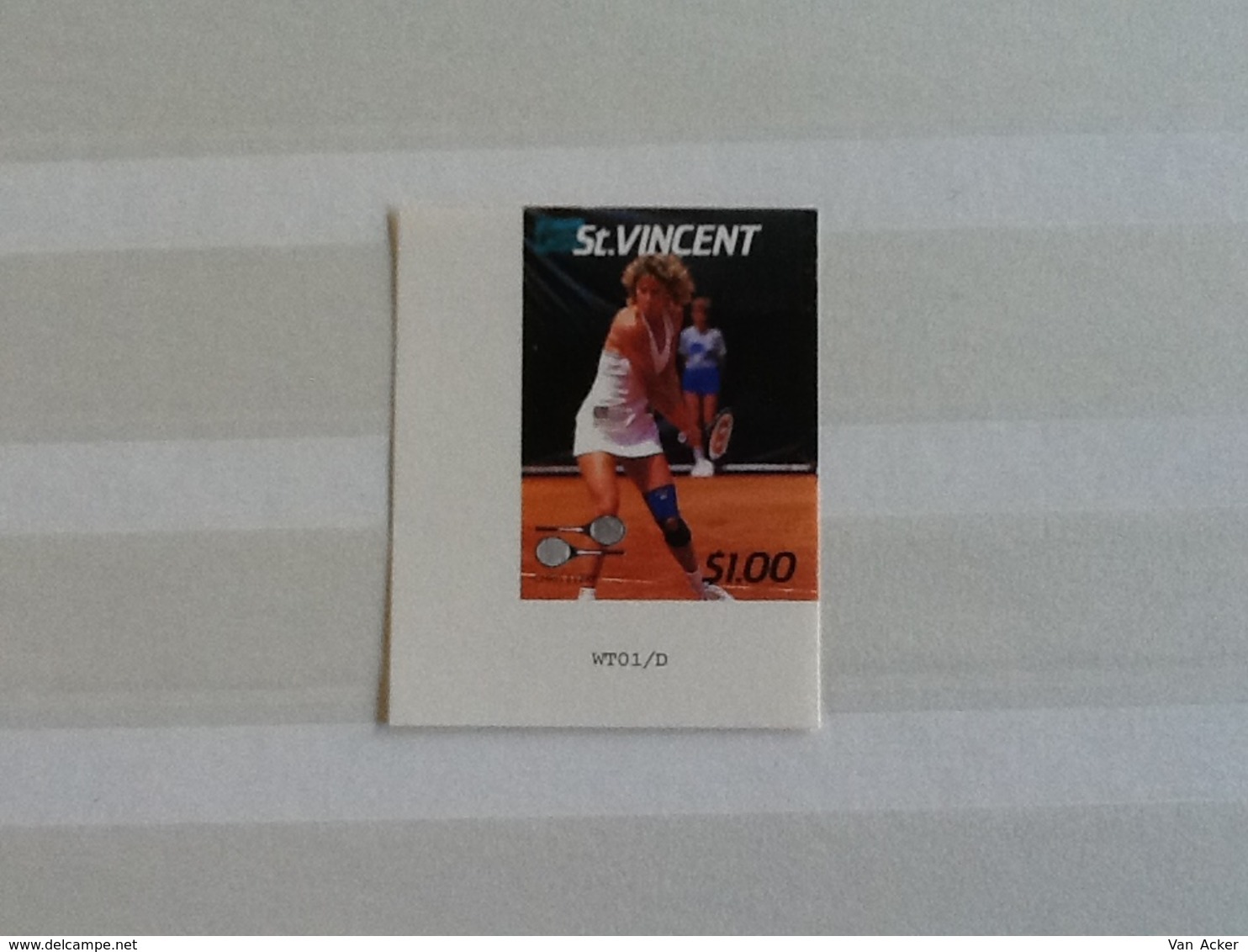 St. Vincent Wimbledon Winners  Chris Evert ( Without The Tennisball) Imperforated. - St.Vincent (1979-...)