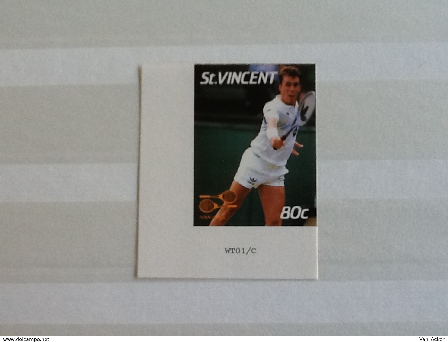 St. Vincent Wimbledon Winners  Ivan Lendl ( Without The Tennisball) Imperforated. - St.Vincent (1979-...)