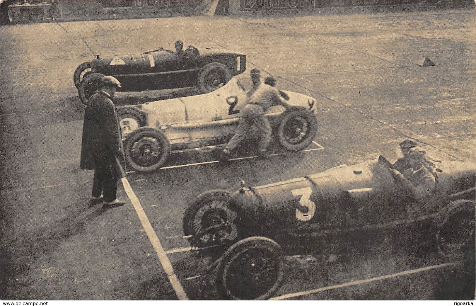 GRAN PREMIO DE ITALIA. 1924. ALINEADOS EN SALIDA: ASCARI CON SU ALFA ROMEO, WERNER CON SU MERCEDES. GOUX CON SUS SCHMID - Autres & Non Classés