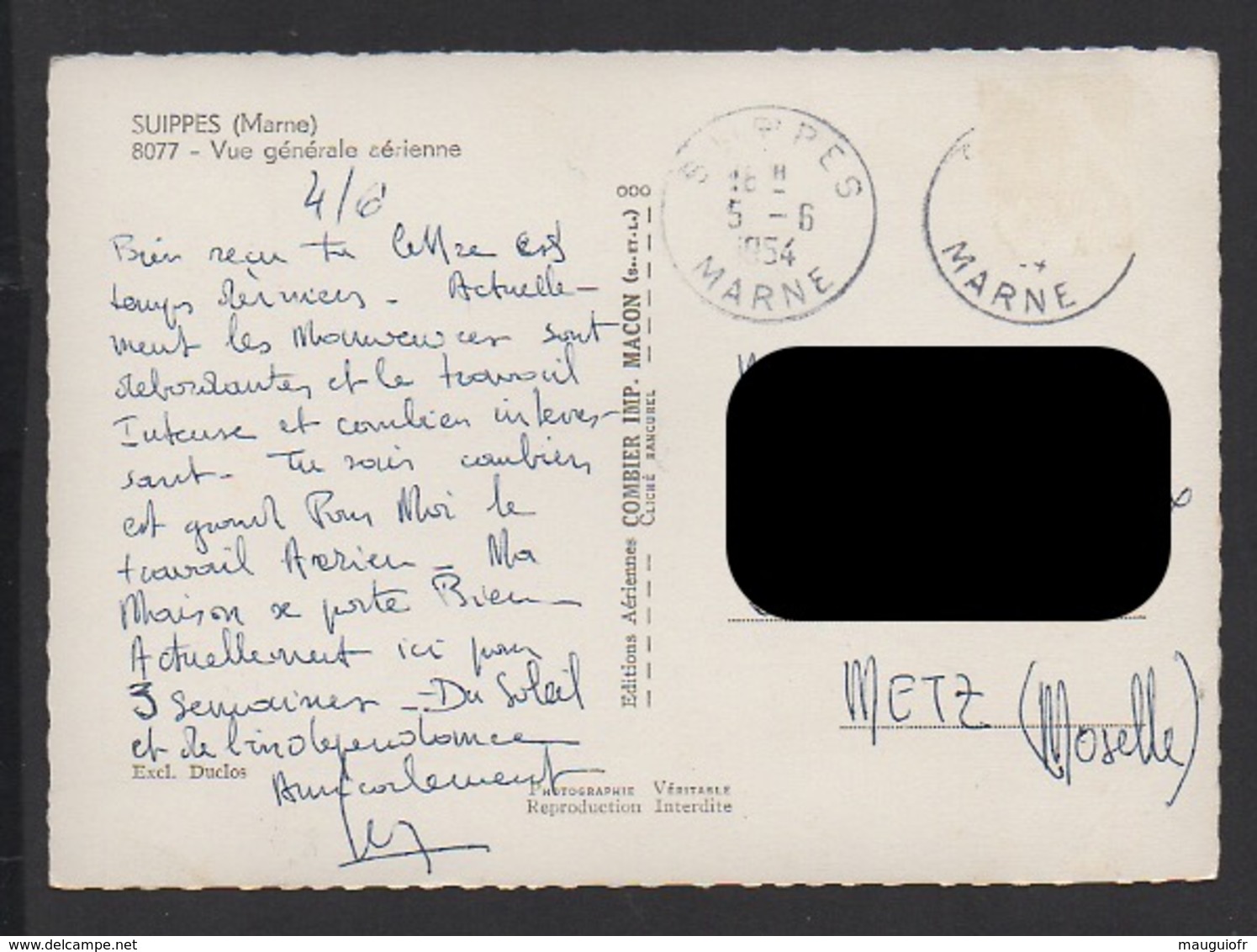 DD / 51 MARNE / SUIPPES / VUE GENERALE AÉRIENNE / 1954 - Autres & Non Classés