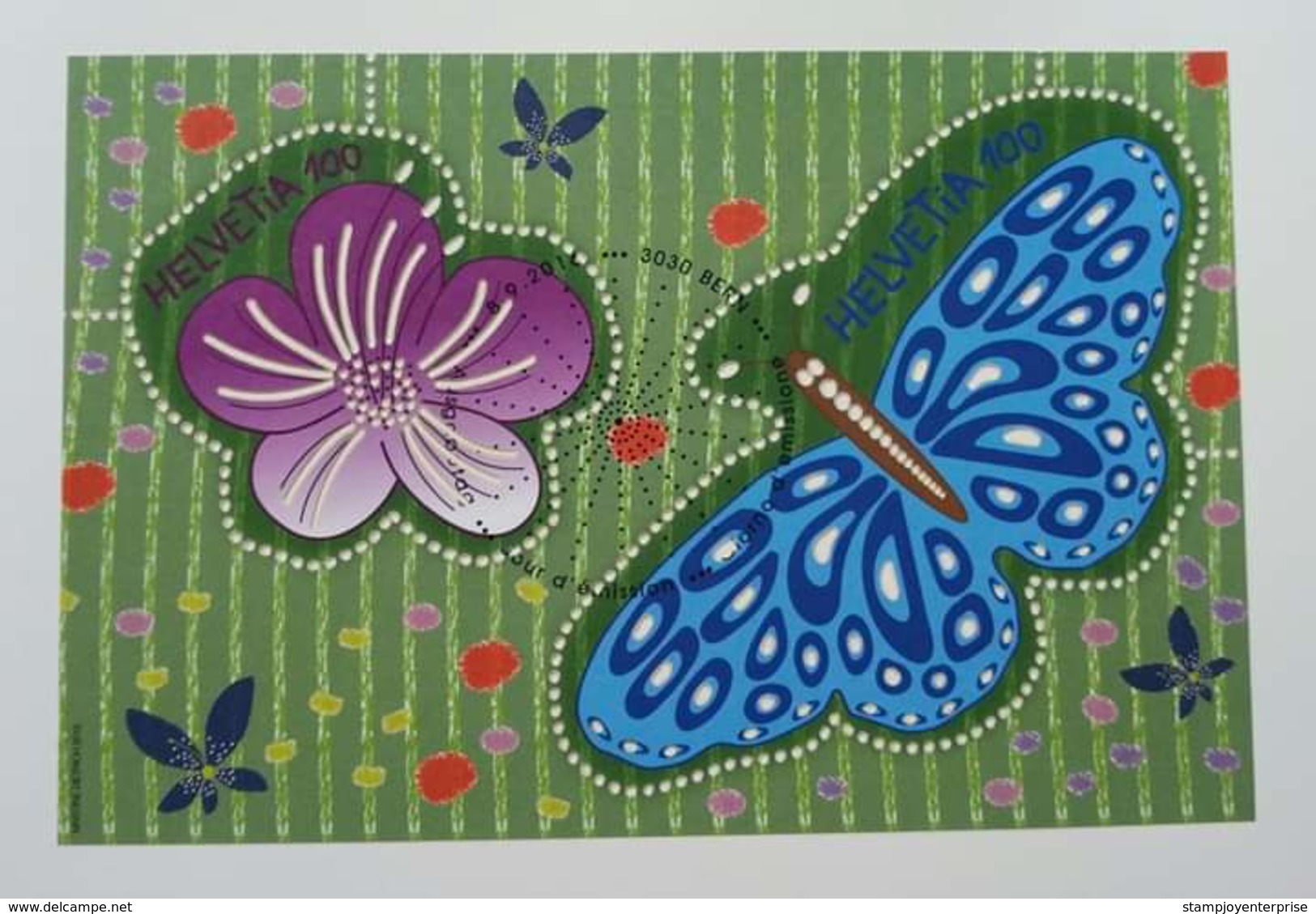 Switzerland Butterfly & Flower 2016 Butterflies Insect (folder Set) *laser Cut *odd Shape *unusual - Lettres & Documents