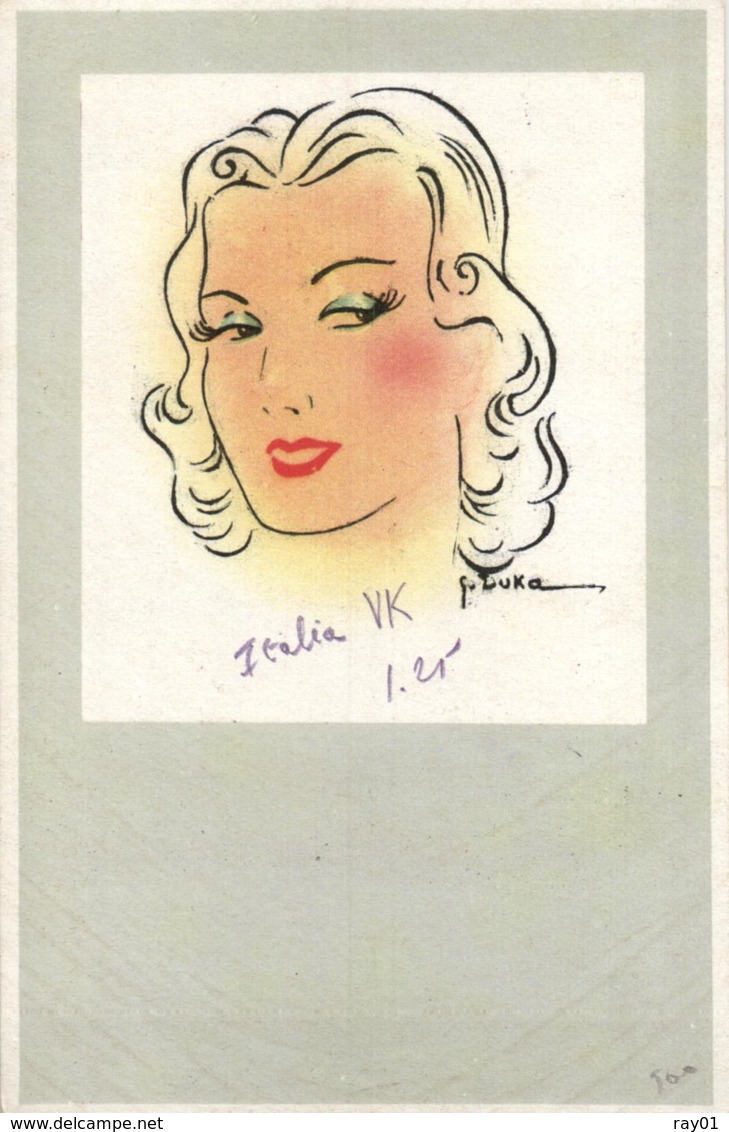 Illustrateur G. Duka - Visage De Femmes (2 Cartes). - Autres & Non Classés