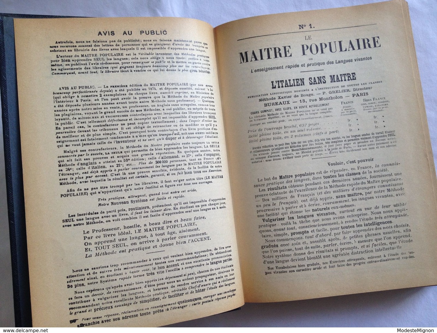 Le maître populaire italien (sans maître en 4 mois). Méthode Xavier de Bouge