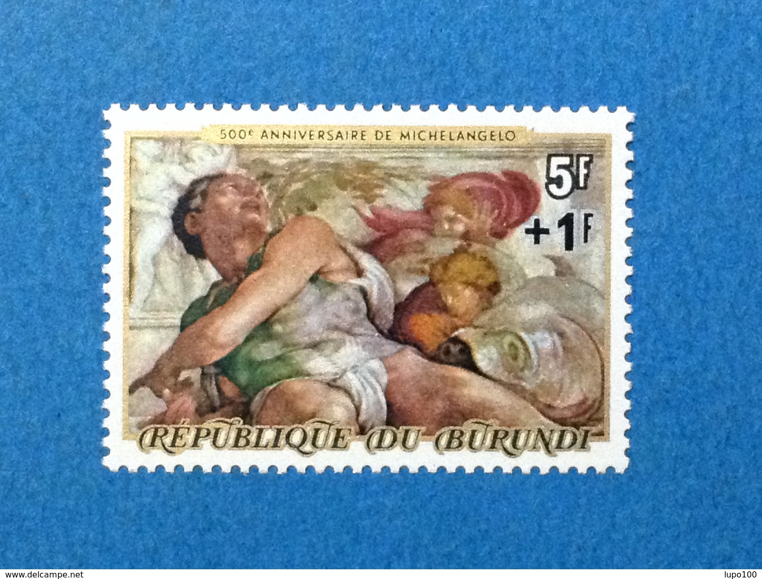 1975 BURUNDI MICHELANGELO CAPPELLA SISTINA 5 F + 1 F FRANCOBOLLO NUOVO STAMP NEW MNH** - Nuovi