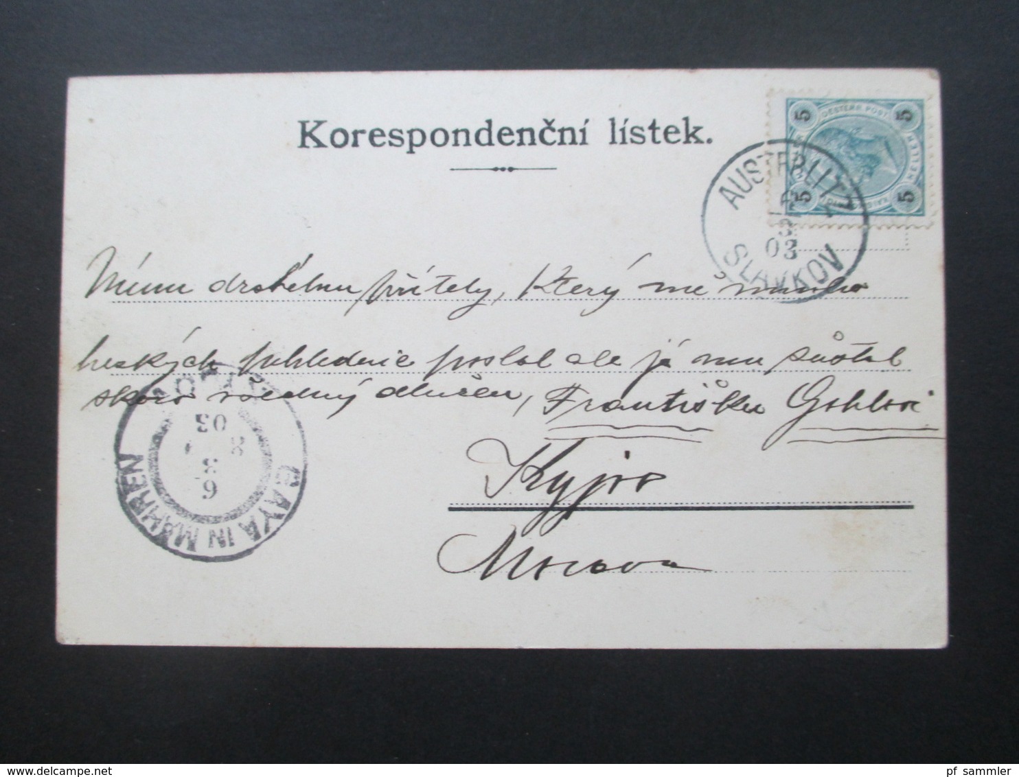 Österreich 1903 AK / Künstlerkarte Reichsadler Im Wappen! Stempel Austerlitz Slavkov Und Gaya In Mähren - Briefe U. Dokumente