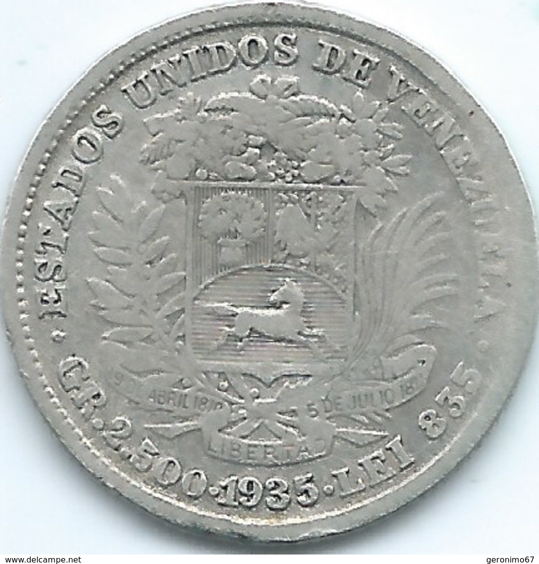 Venezuela - 1935 - ½ Bolívar - KMY21 - Venezuela