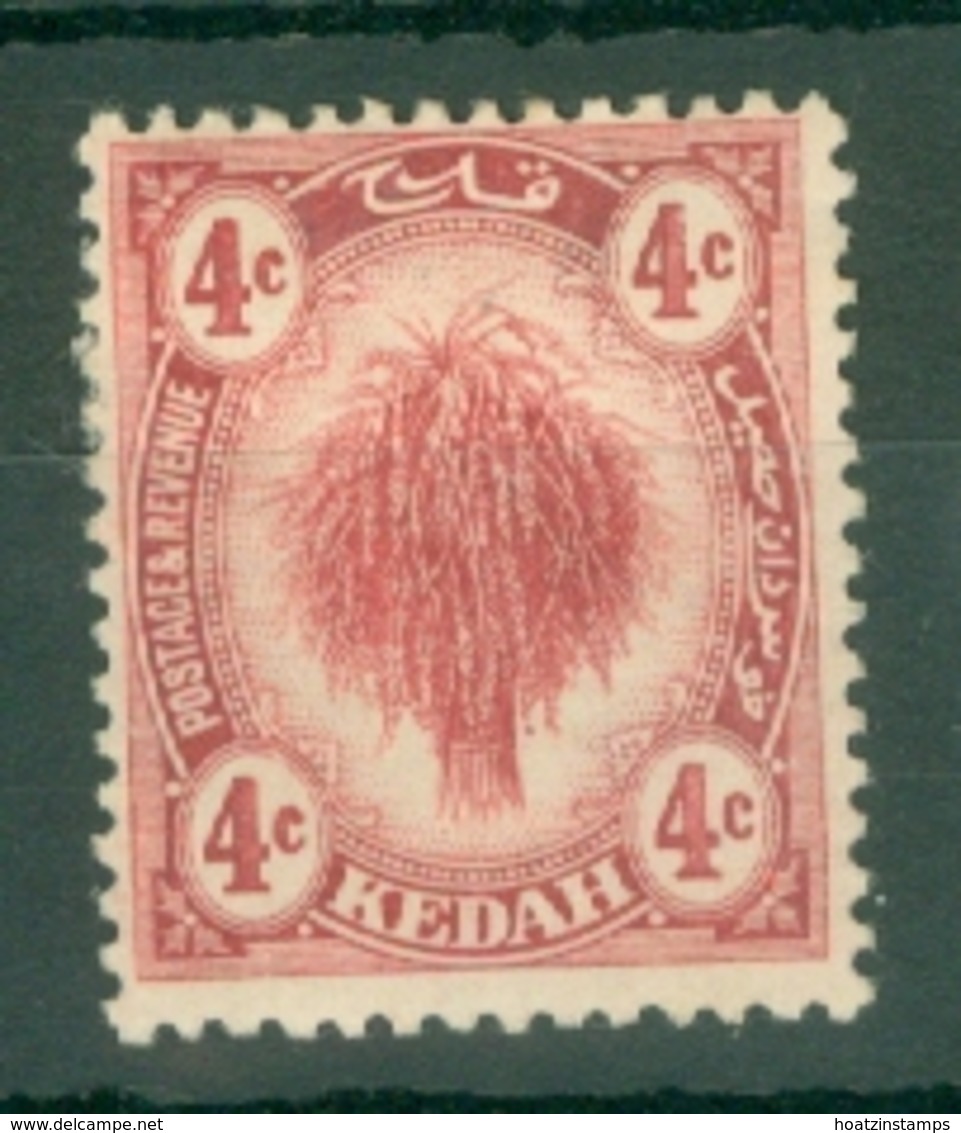 Malaya - Kedah: 1919/21   Sheaf Of Rice     SG21    4c   Red   [single Plate Printing]   MH - Kedah